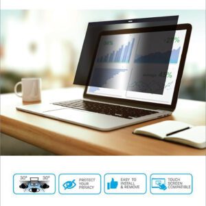 eSTUFF - Notebook privacy-filter - 2-vejs - aftagelig - magnetisk - 15,6" bred - sort