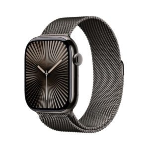 Apple Watch Series 10 (GPS + Cellular) - 46 mm - skifer titanium - smart ur med milanesisk løkke - r